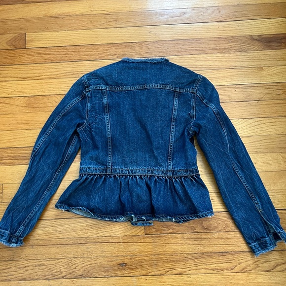 La Vie Rebecca Taylor Denim Peplum Jean Jacket - Picture 5 of 10